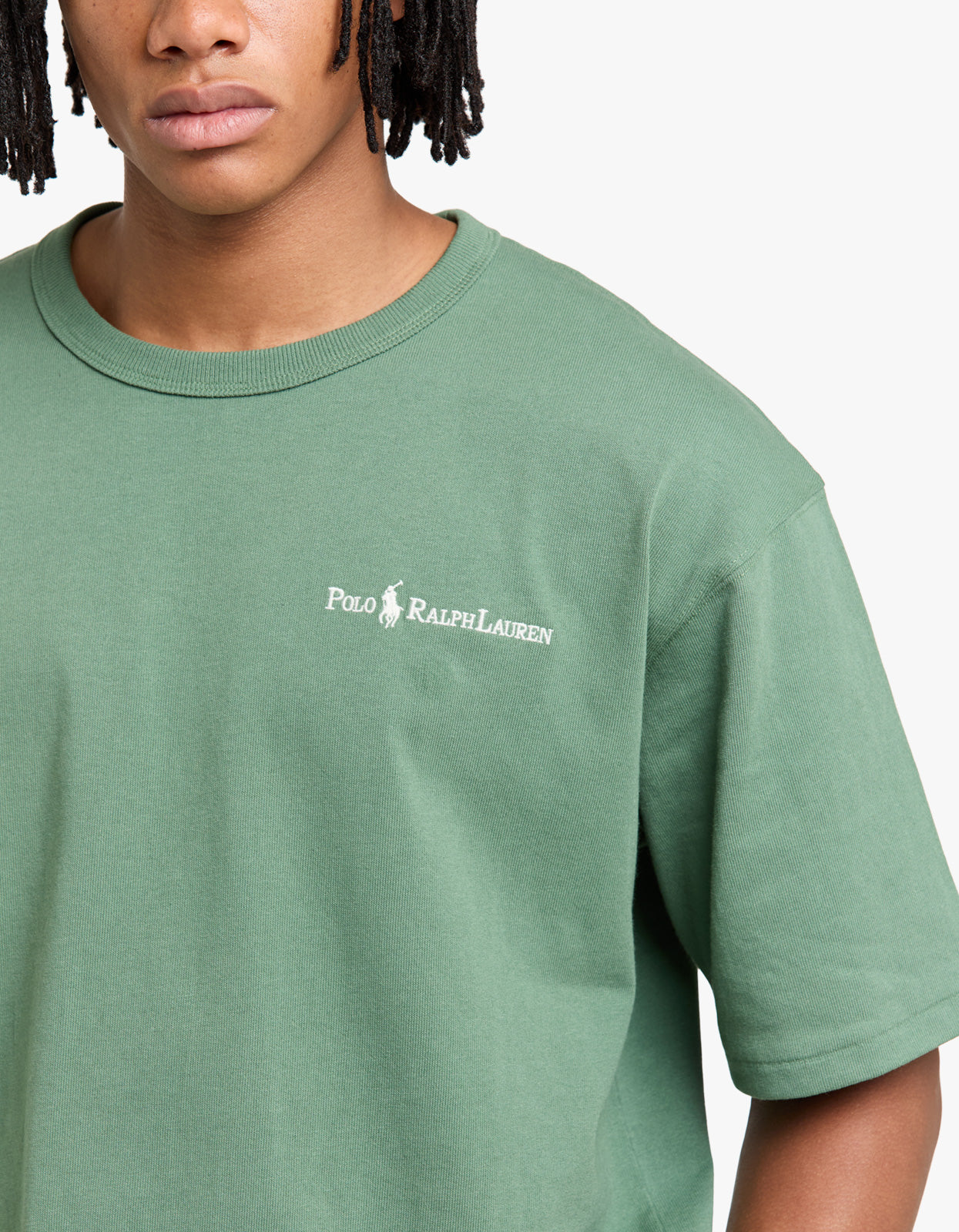 Short Sleeve Chest Script T Shirt - Fatigue