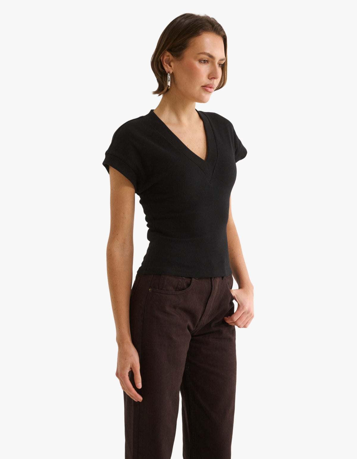 Kelly V Tee - Black
