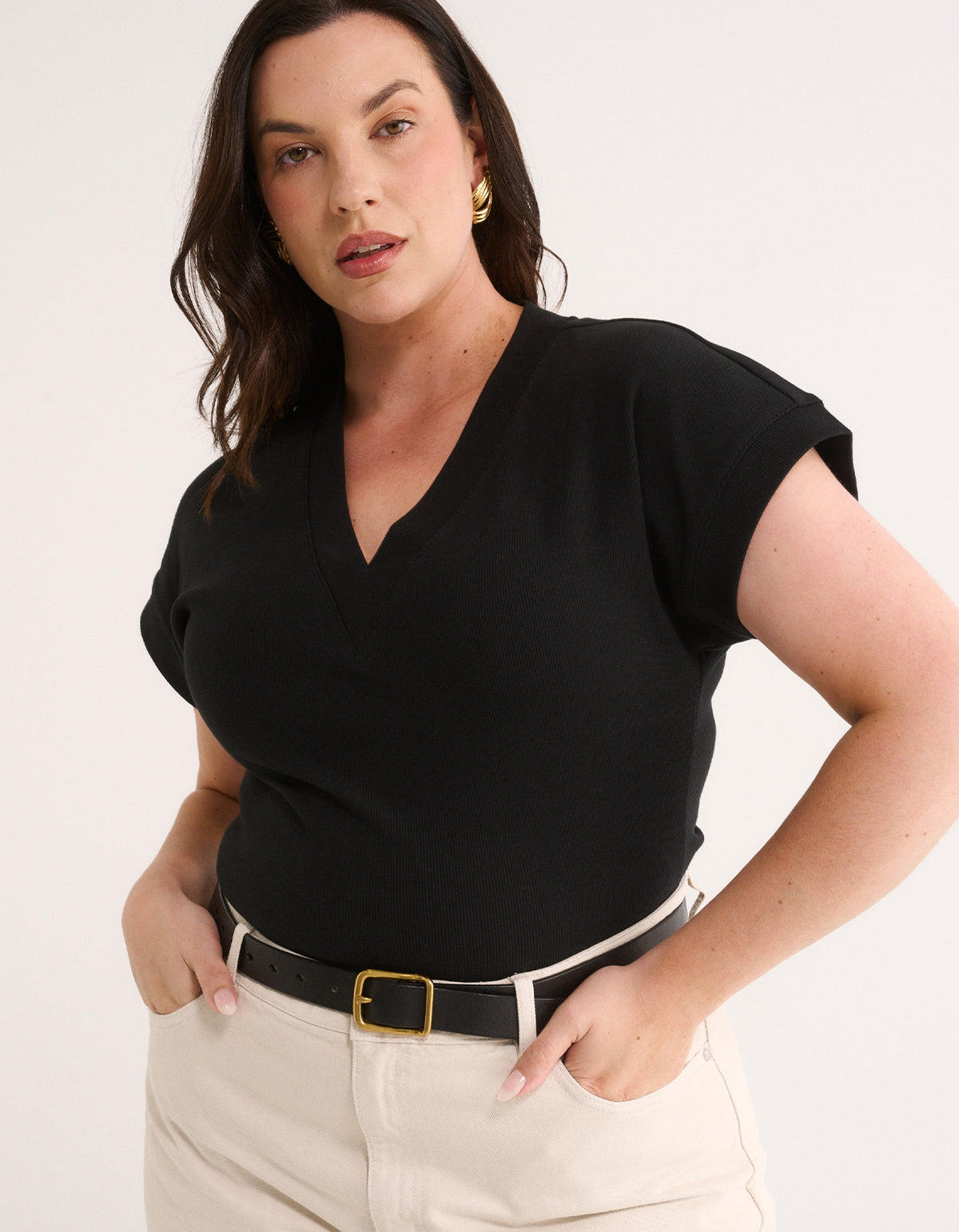 Kelly V Tee - Black