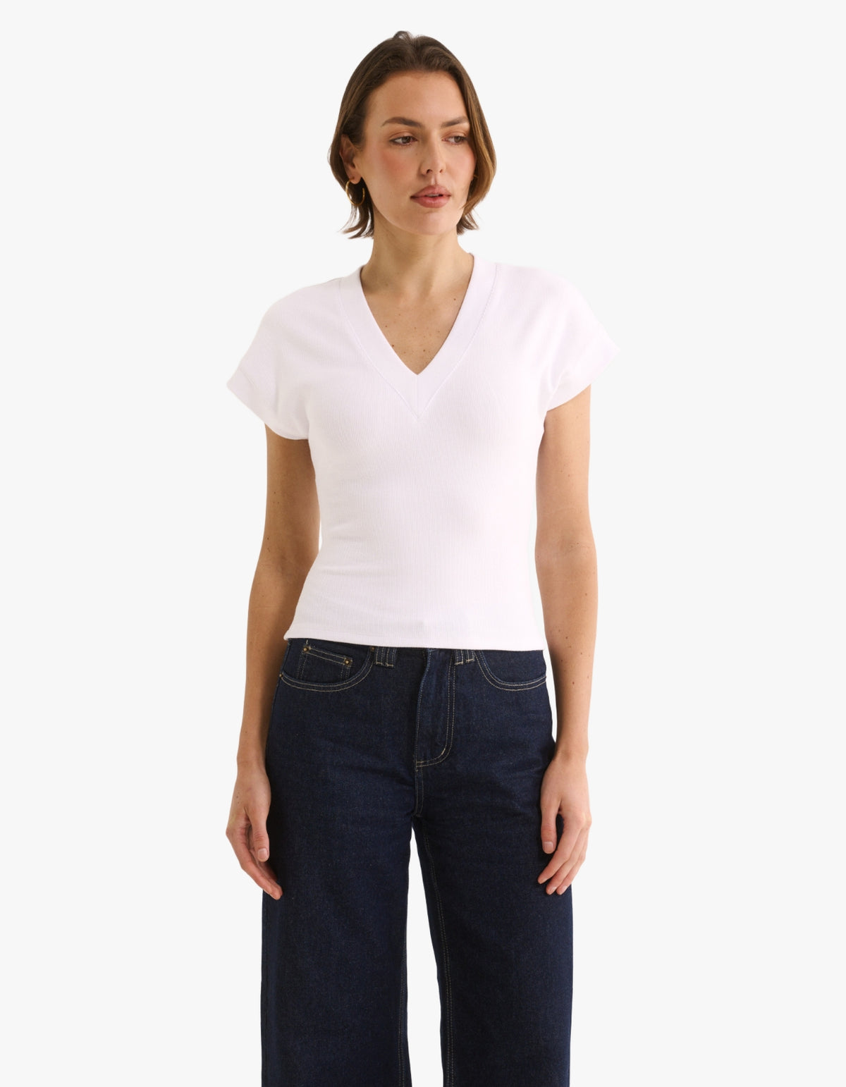 Kelly V Tee - Optic White
