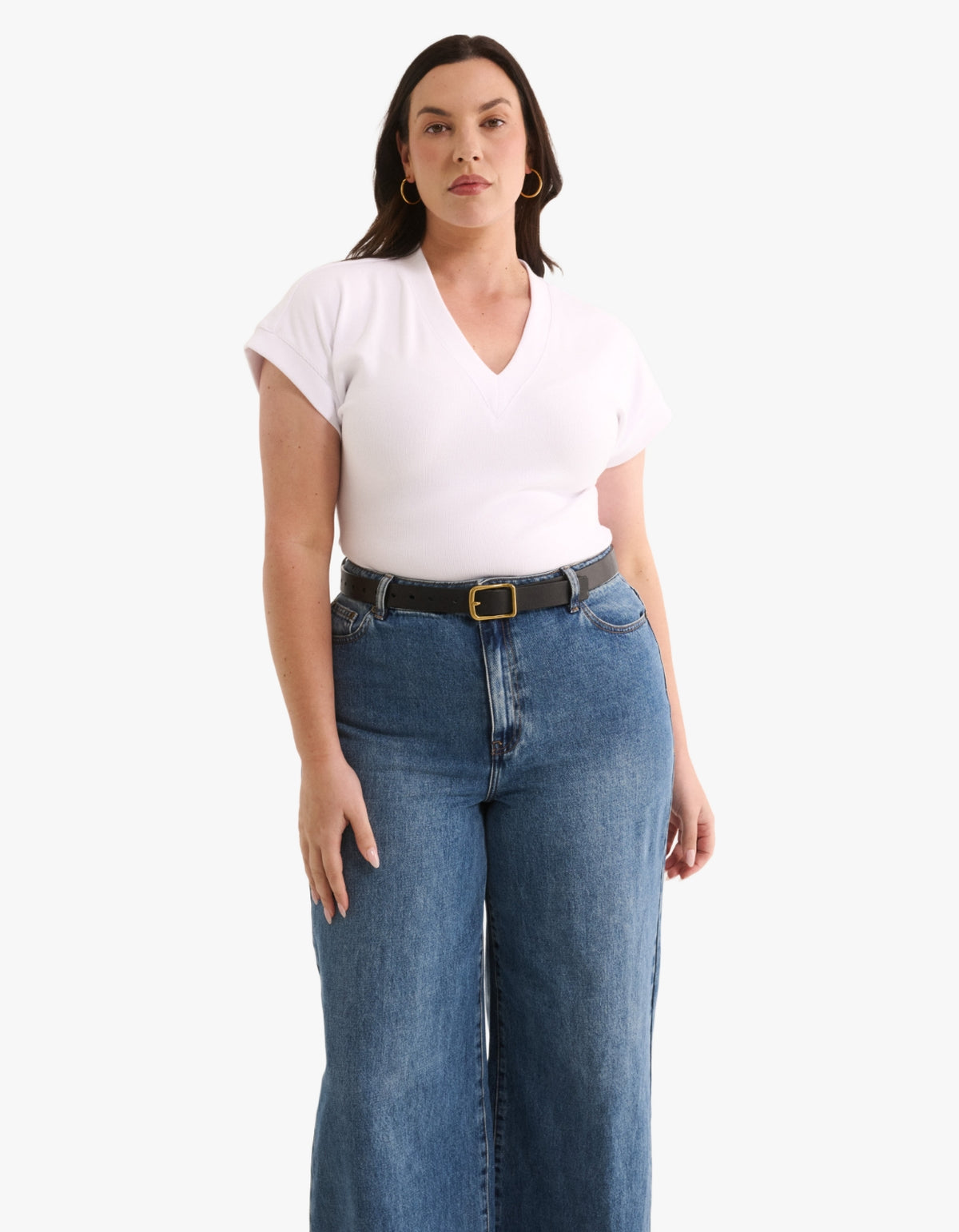 Kelly V Tee - Optic White
