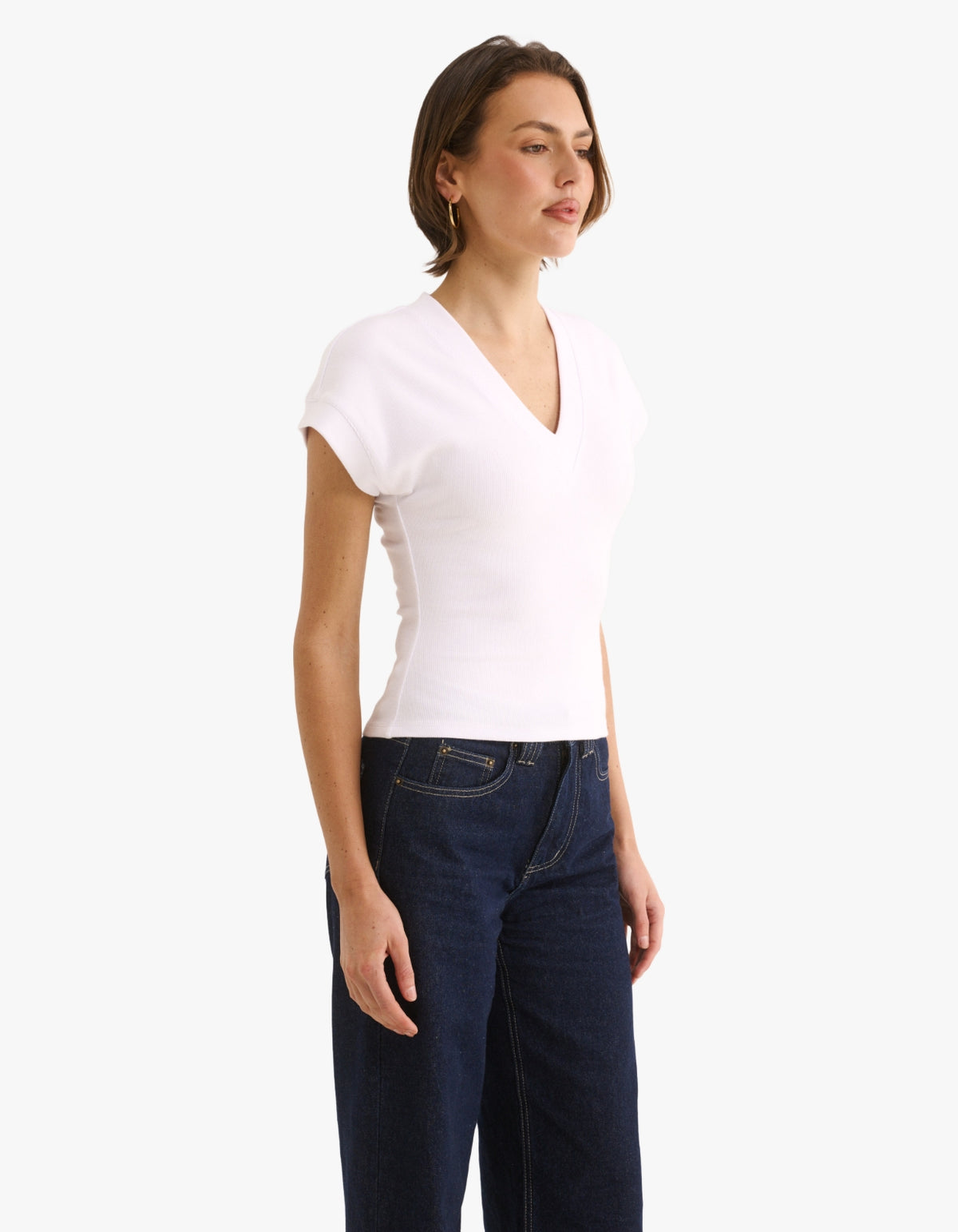 Kelly V Tee - Optic White
