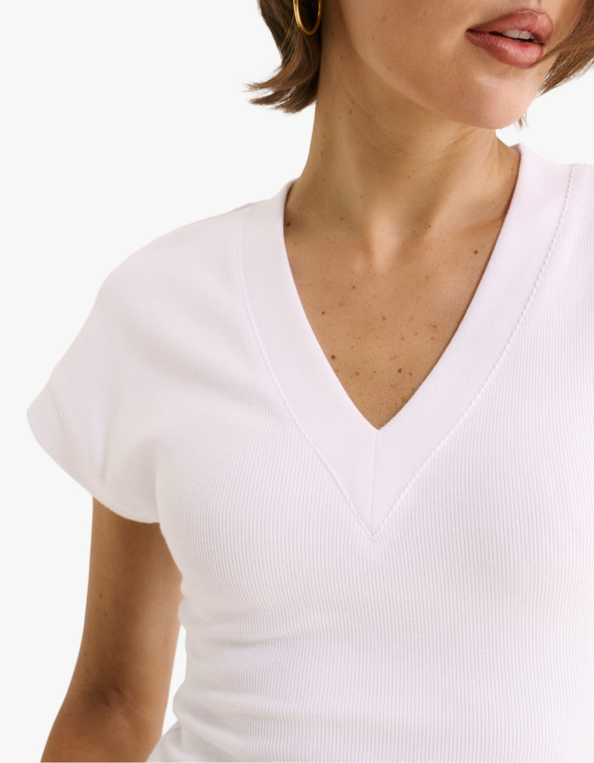 Kelly V Tee - Optic White