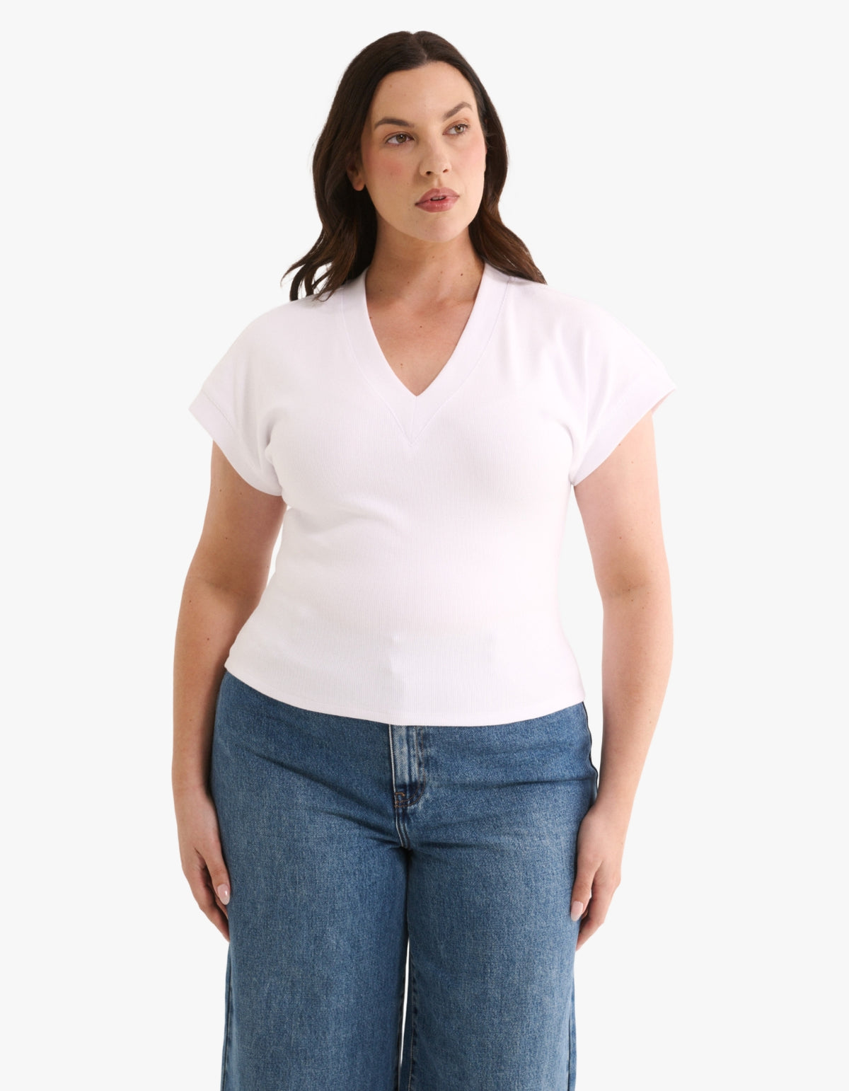 Kelly V Tee - Optic White