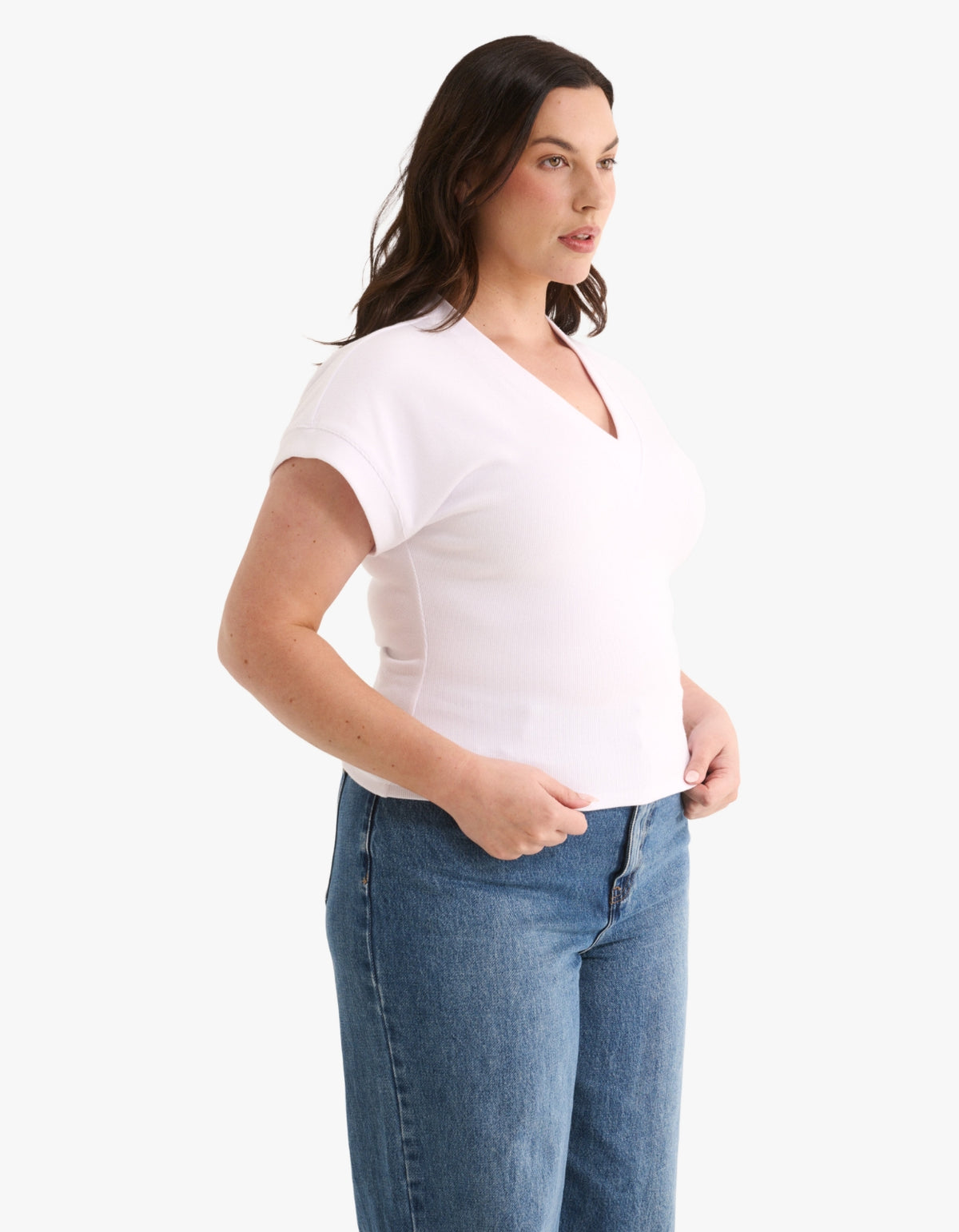 Kelly V Tee - Optic White
