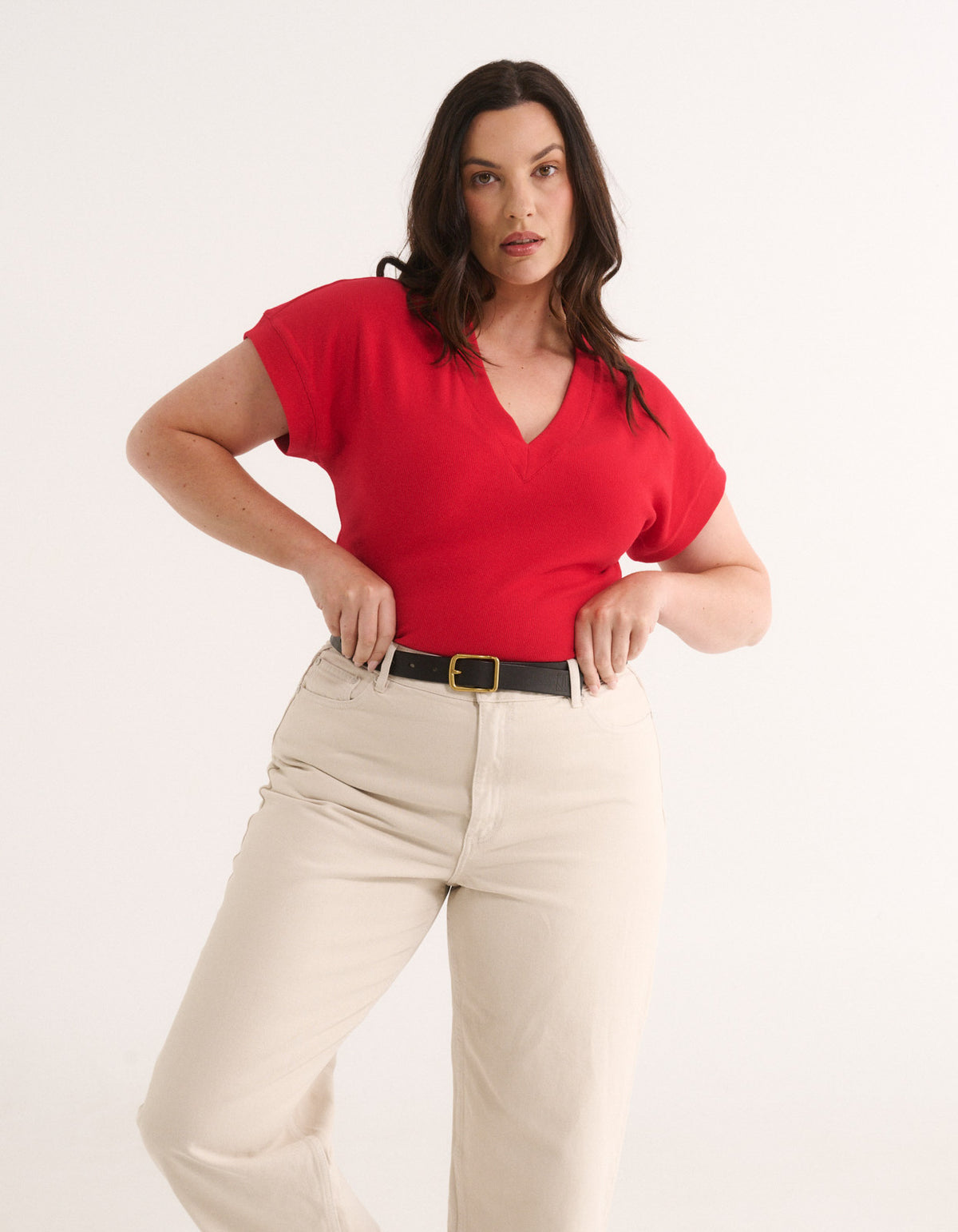 Kelly V Tee - Radiant Red