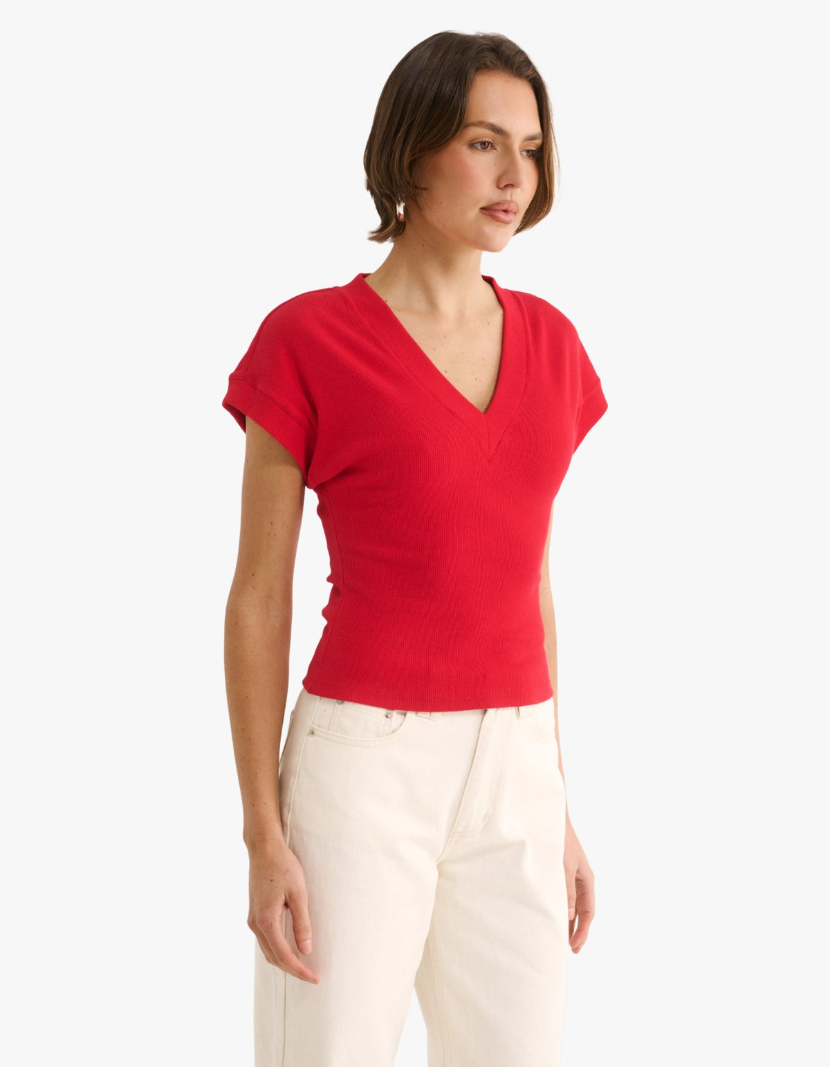 Kelly V Tee - Radiant Red