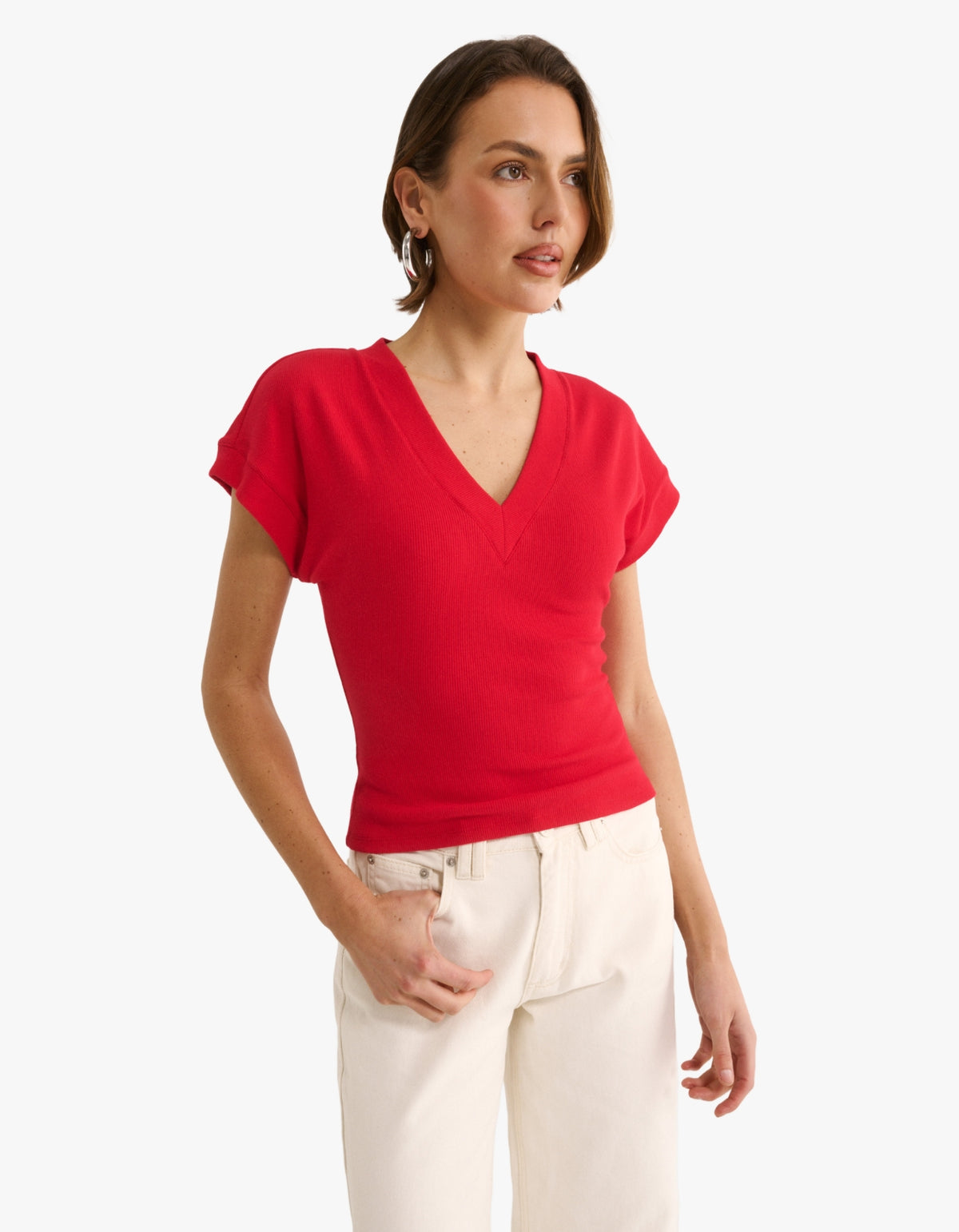 Kelly V Tee - Radiant Red