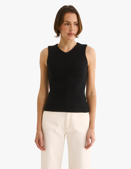 Holly High V Tank - Black