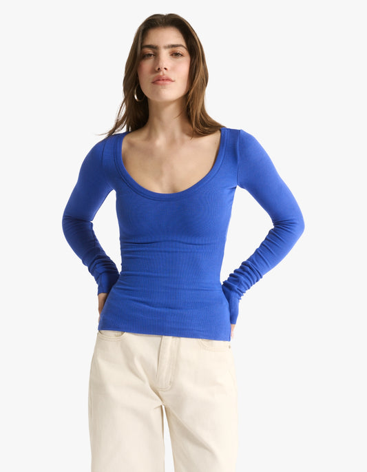 Nina Scoop Long Sleeve - Cobolt