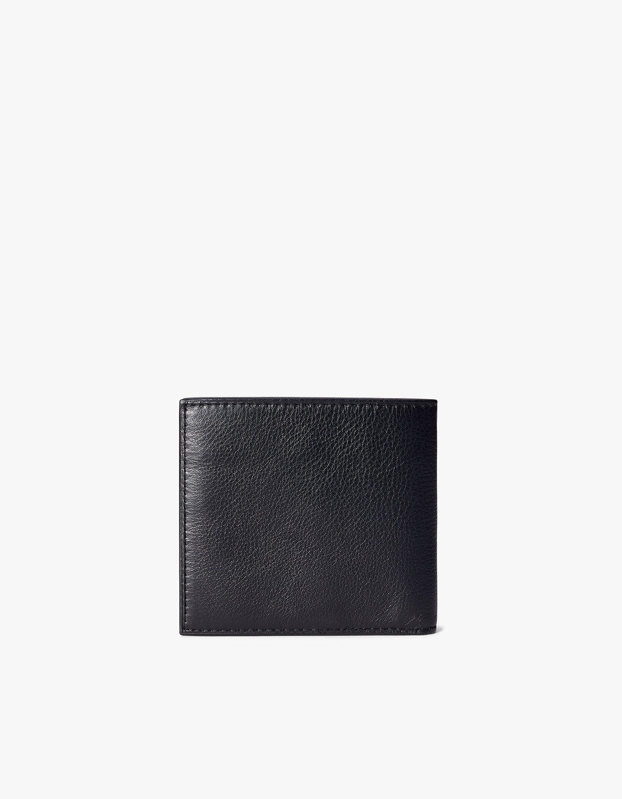 Pebbled Leather Billfold Wallet - Black