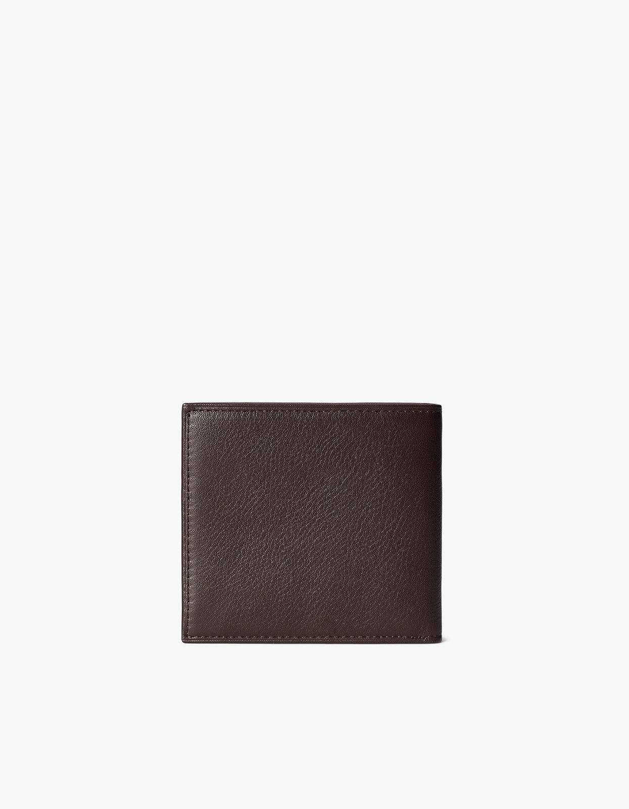 Pebbled Leather Billfold Wallet - Brown