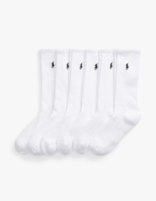 Cotton Blend Crew Sock 6-Pack - White