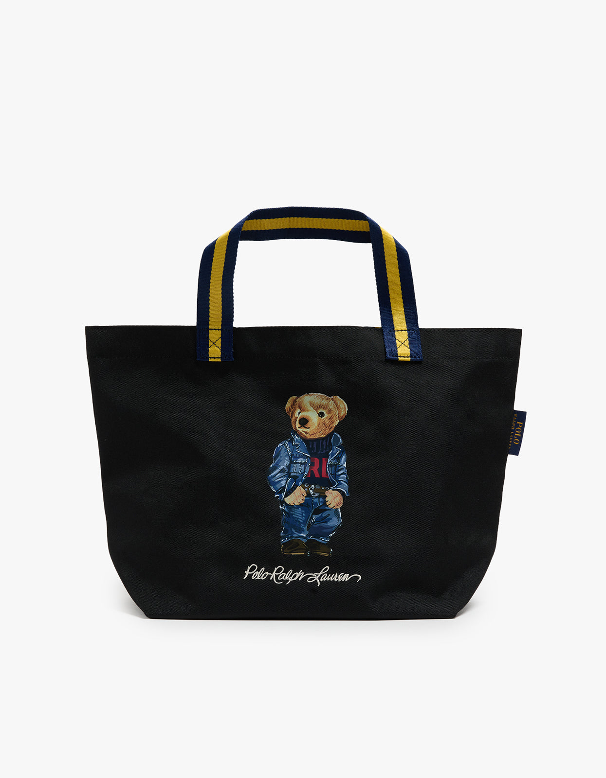 Polo Bear Packable Shopper Tote Bag - Black