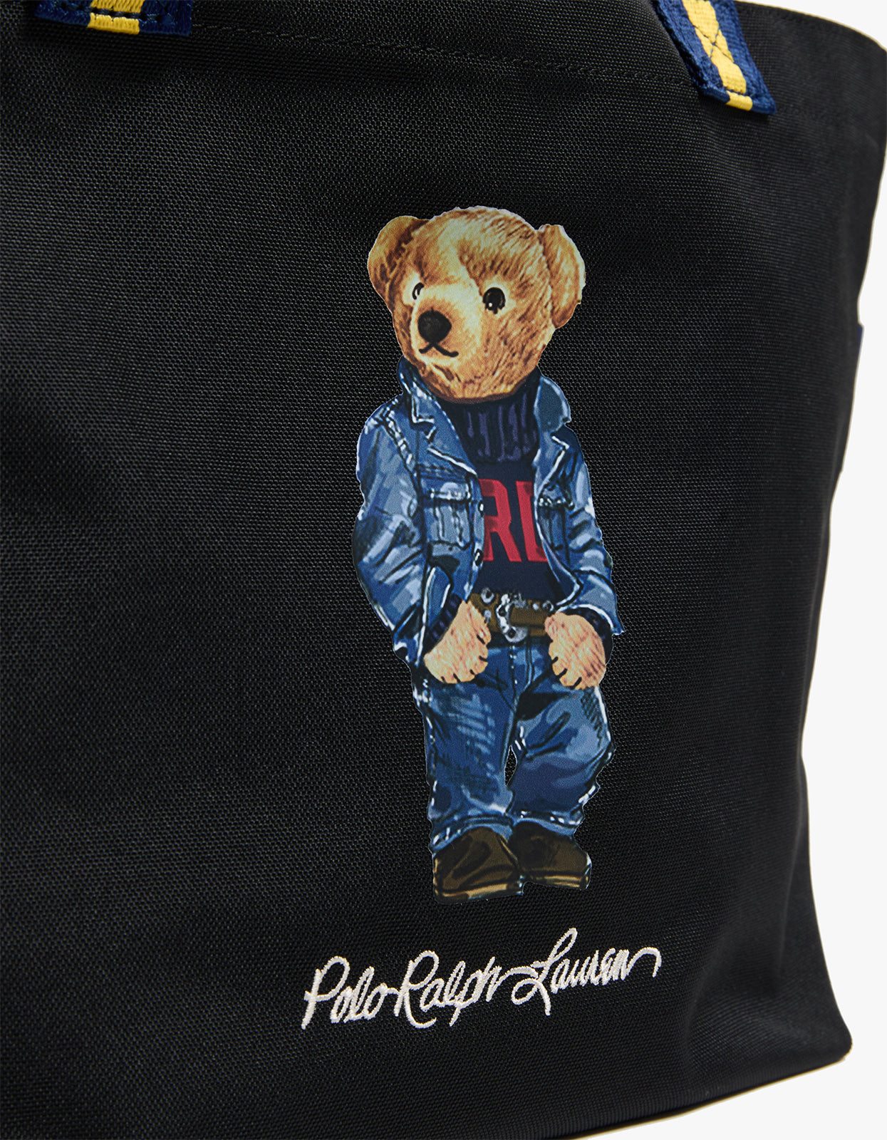 Polo Bear Packable Shopper Tote Bag - Black