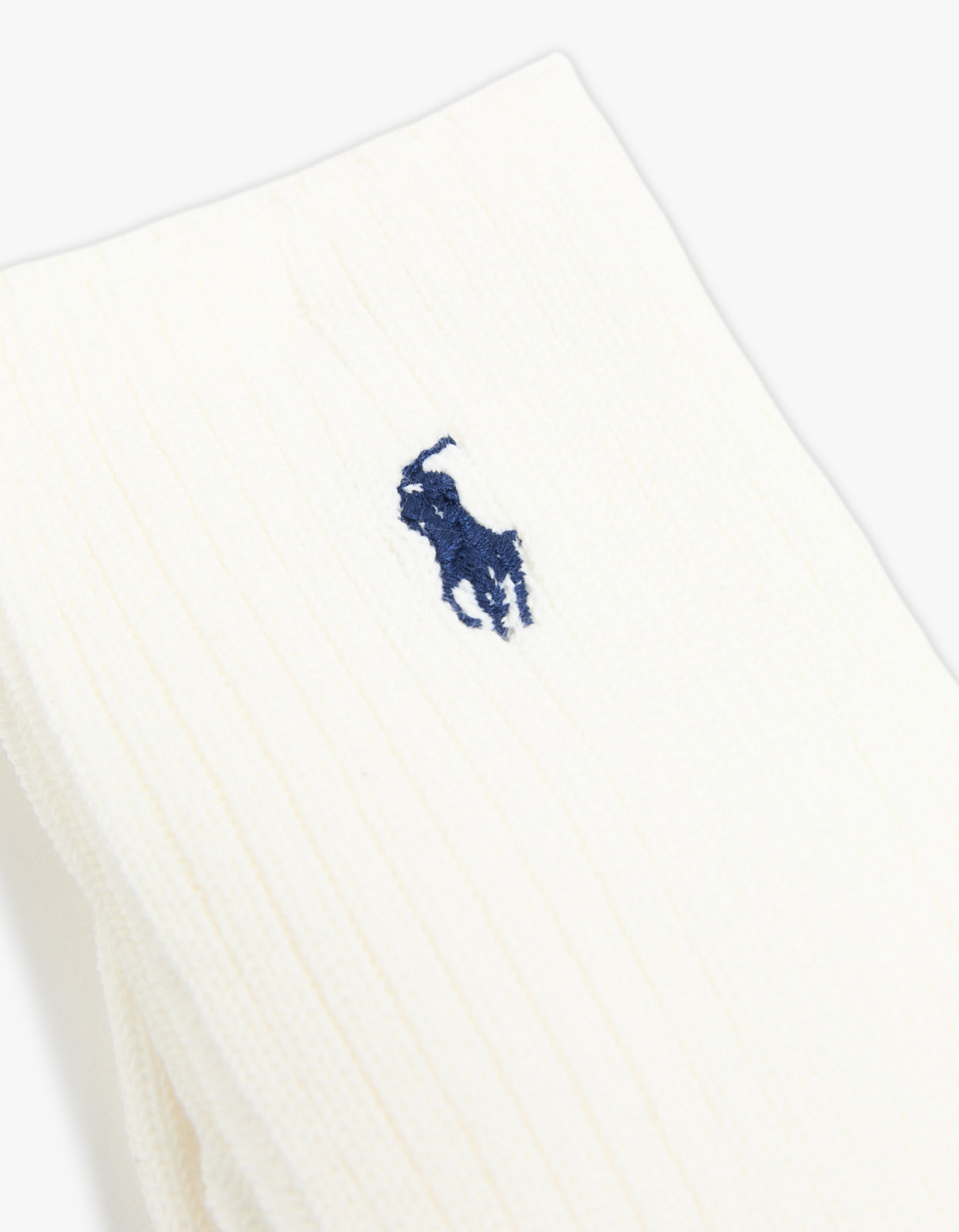 Mens Classic Crew Ribbed Casual Socks - White