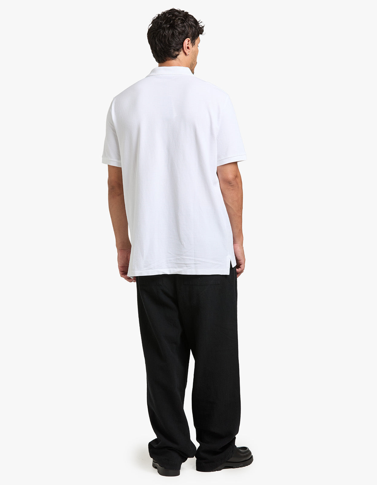 Classic Fit Mesh S/S Polo Shirt - White