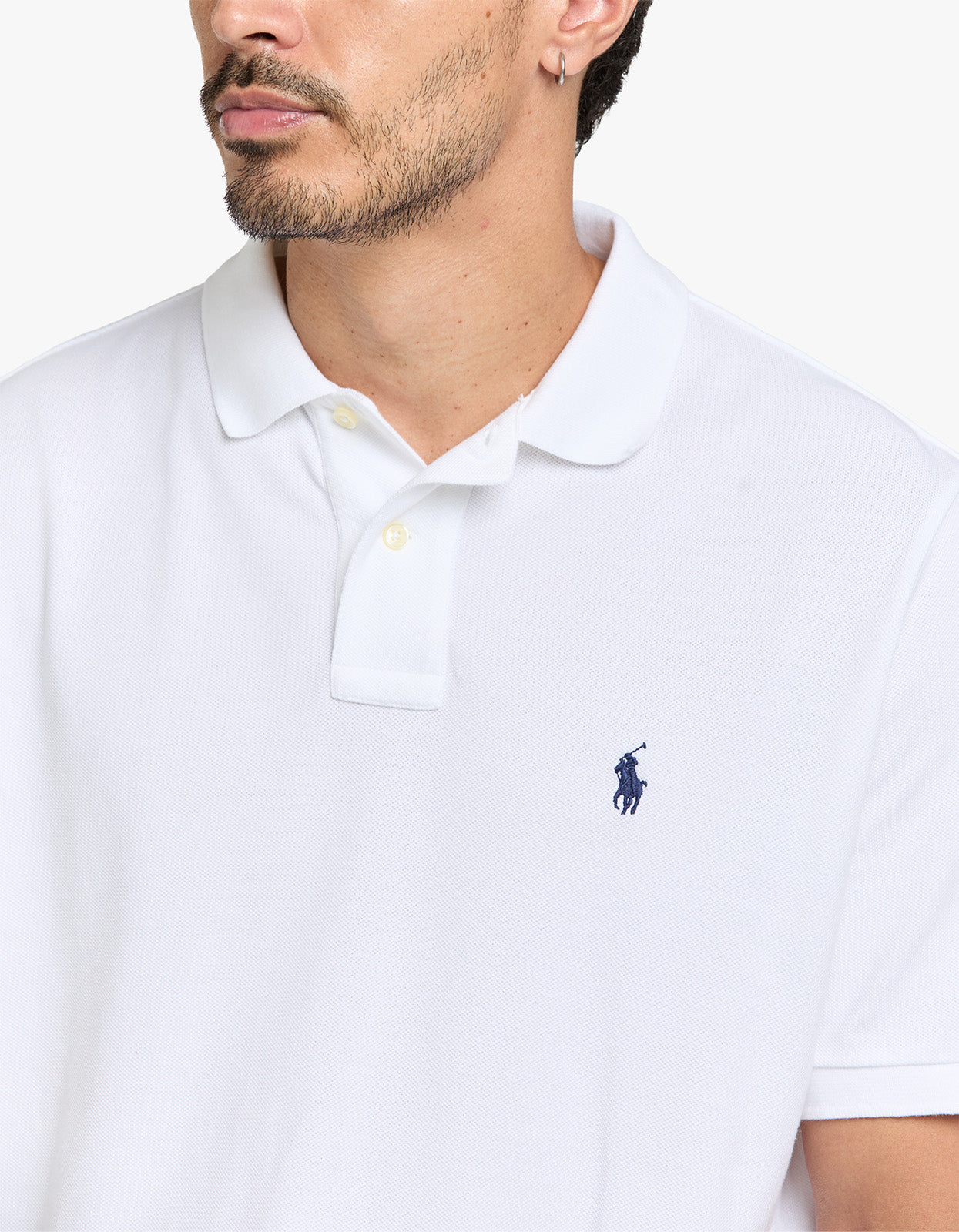Classic Fit Mesh S/S Polo Shirt - White