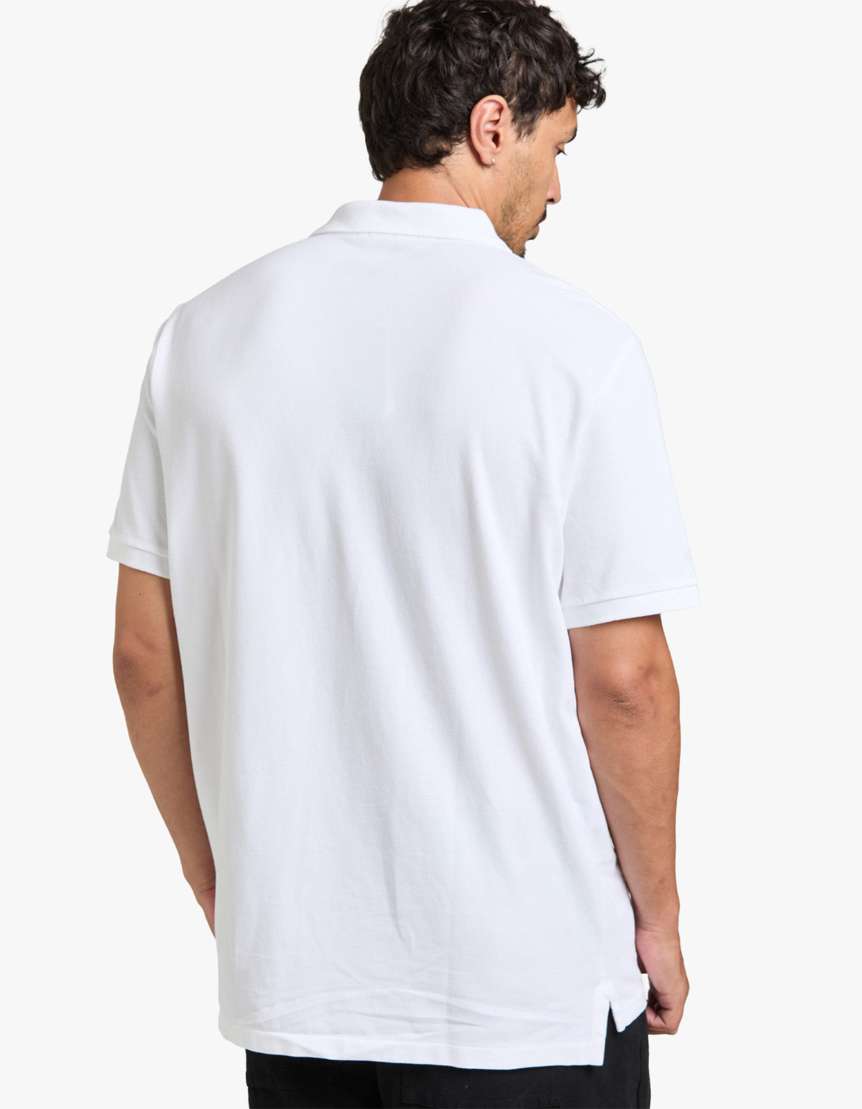 Classic Fit Mesh S/S Polo Shirt - White
