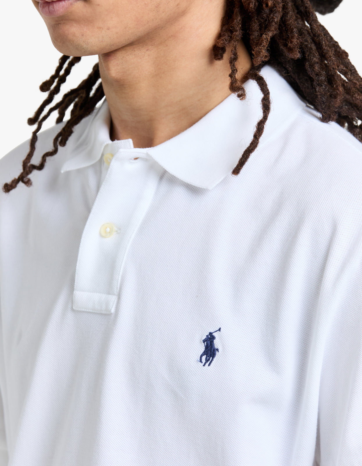 Custom Slim Fit Mesh S/S Polo Shirt - White
