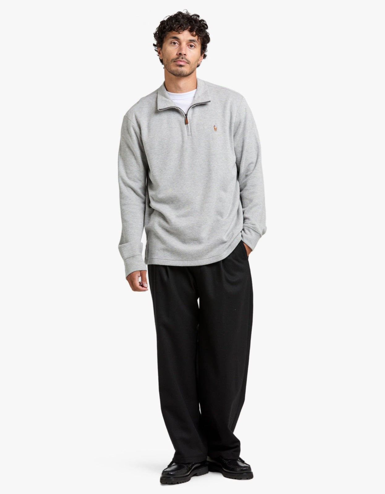 Estate Rib Quarter Zip Pullover - Andover Heather