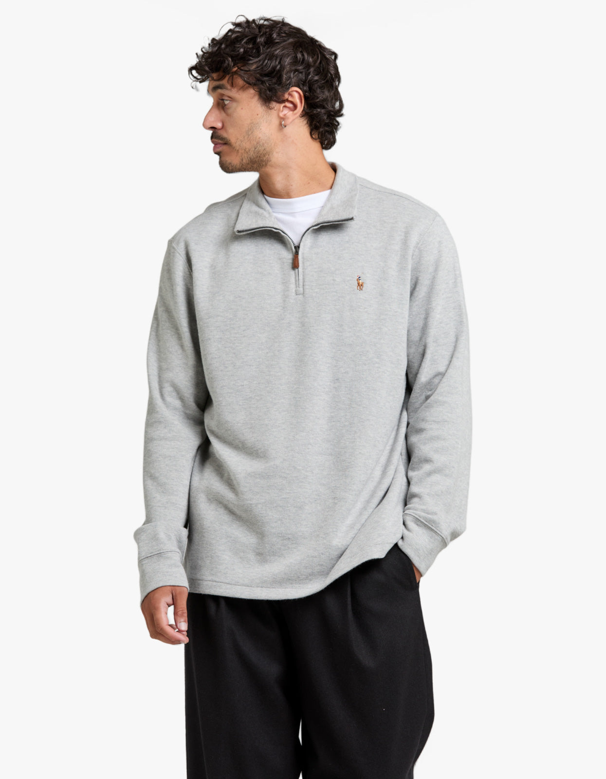 Estate Rib Quarter Zip Pullover - Andover Heather