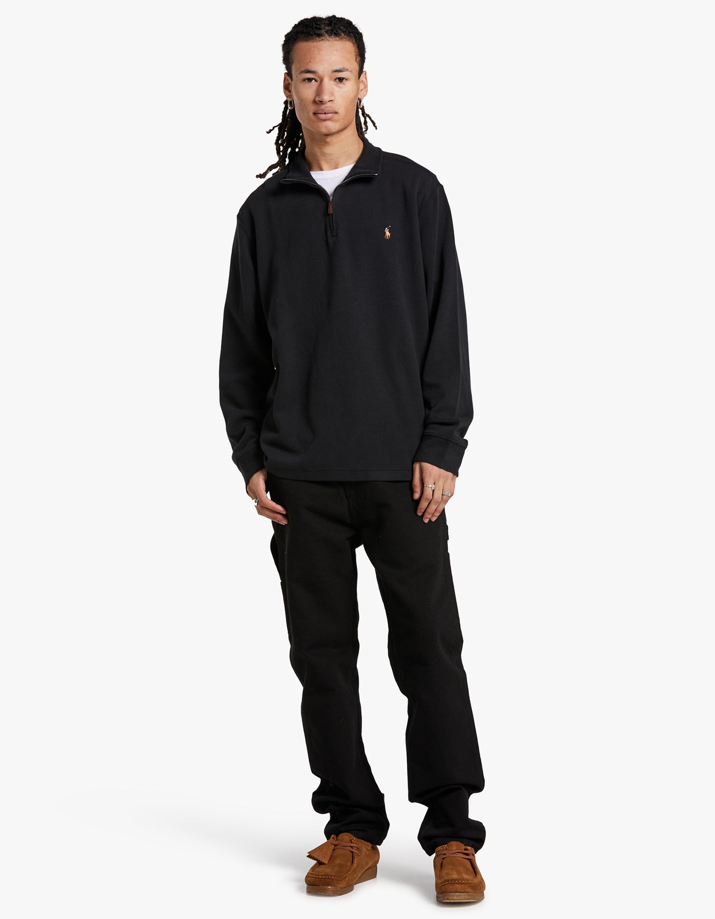 Estate Rib Quarter Zip Pullover - Polo Black