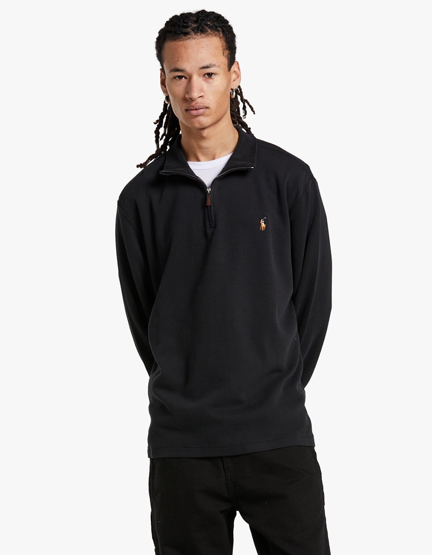 Estate Rib Quarter Zip Pullover - Polo Black