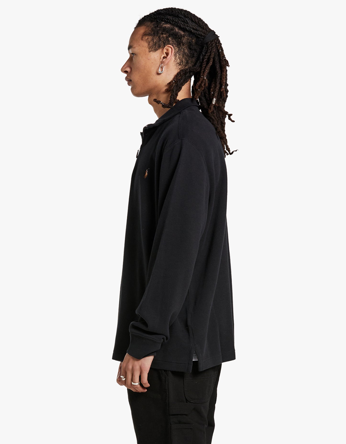 Estate Rib Quarter Zip Pullover - Polo Black