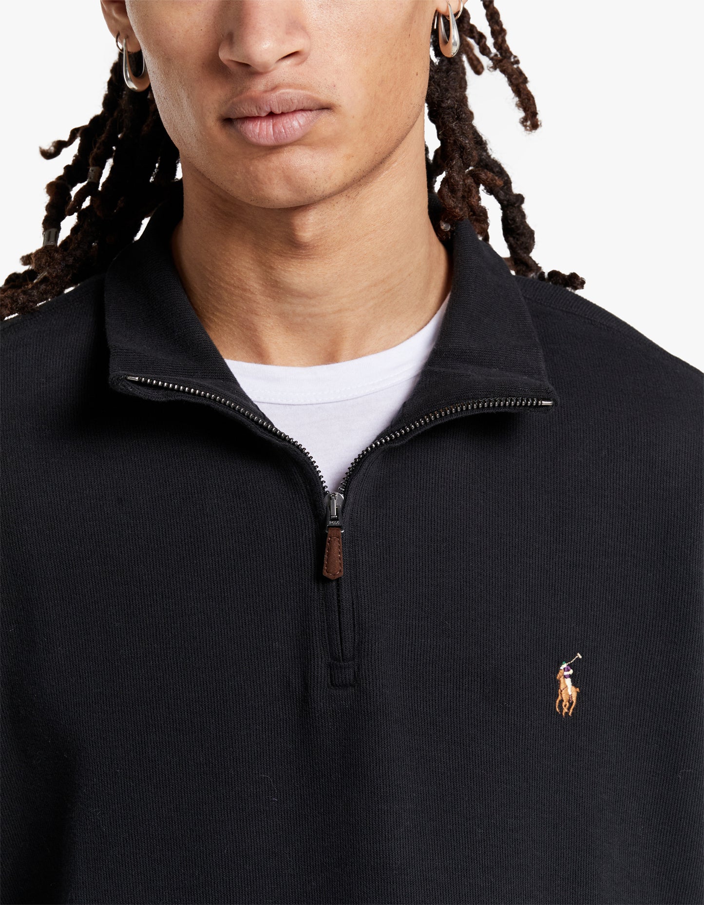 Estate Rib Quarter Zip Pullover - Polo Black