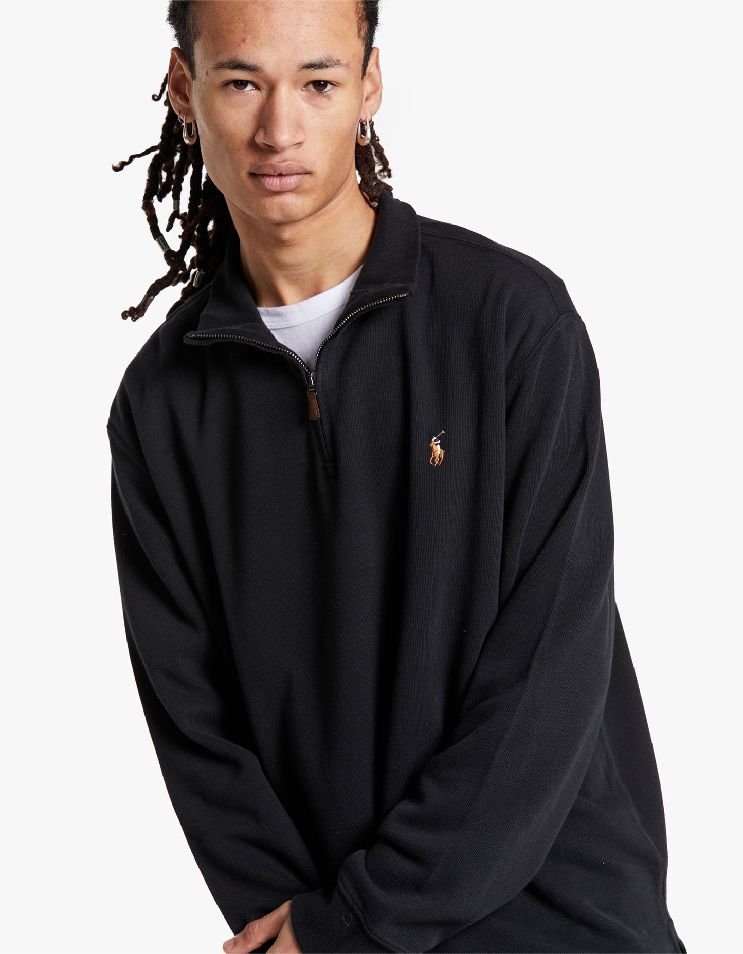 Estate Rib Quarter Zip Pullover - Polo Black