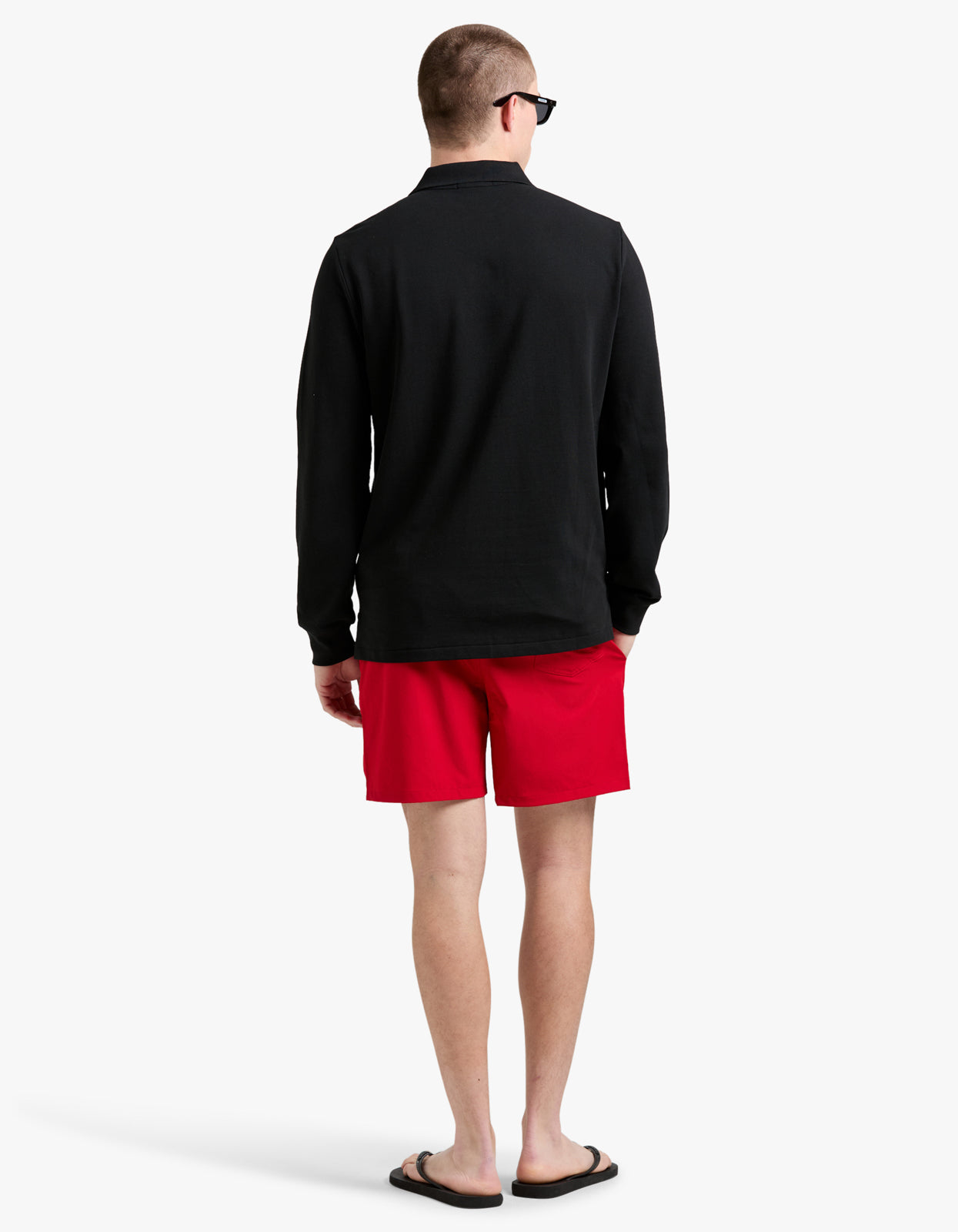 Custom Slim Fit Mesh L/S Polo Shirt - Polo Black/C3870