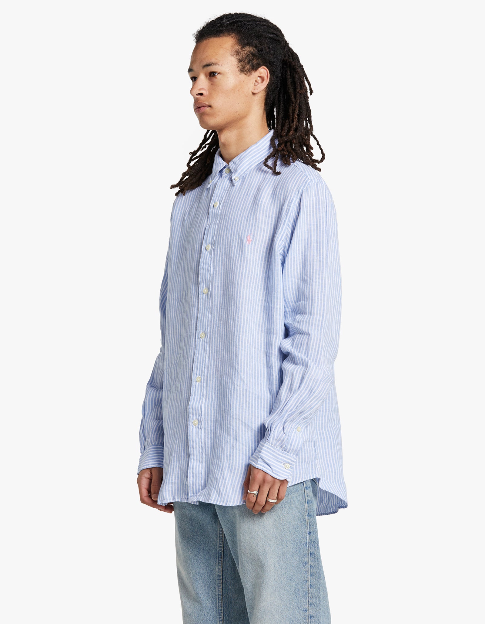 Superette | Custom Fit Long Sleeve Sport Shirt - 3334A Blue/White
