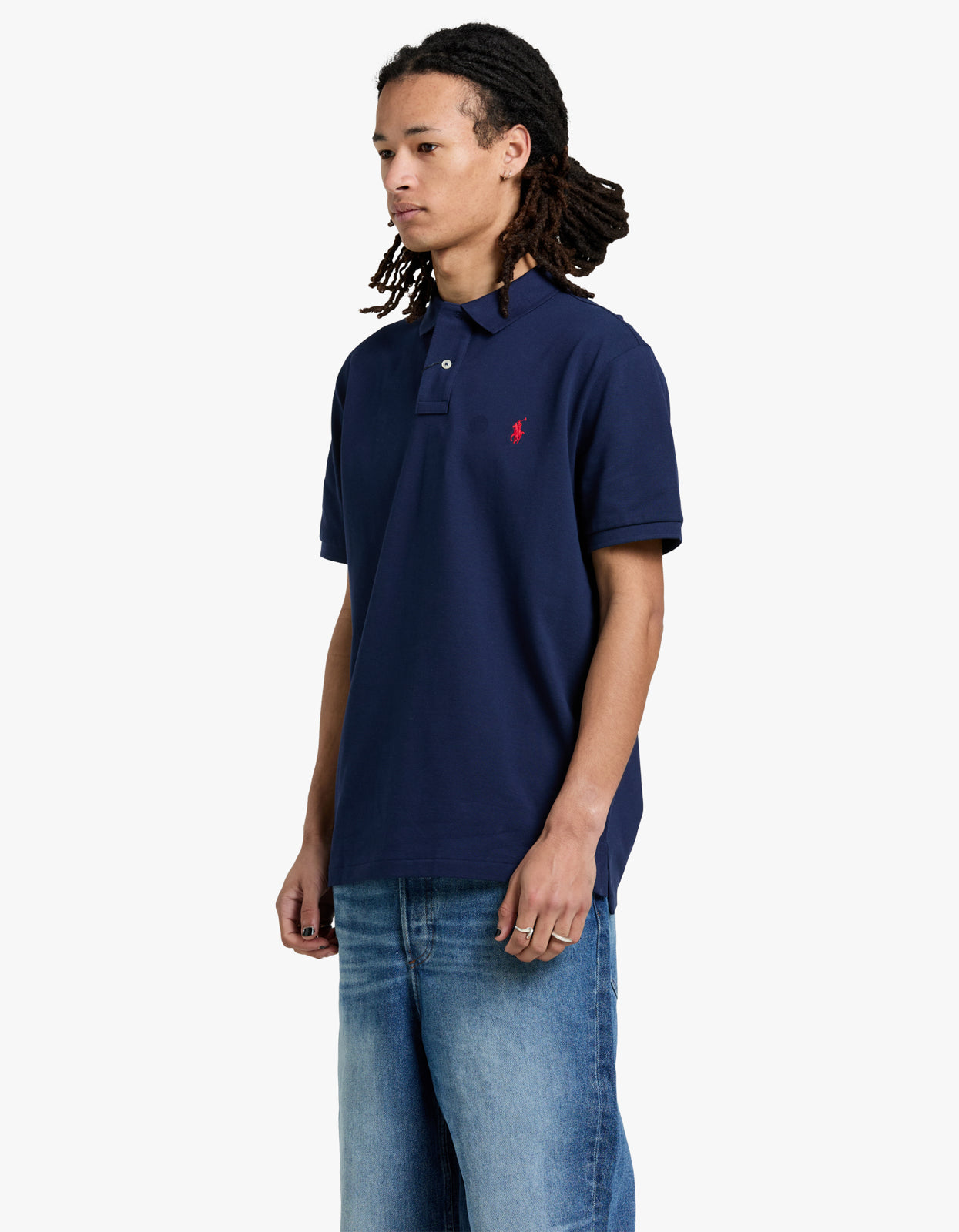 Custom Slim Fit Mesh S/S Polo Shirt - Newport Navy/C3870