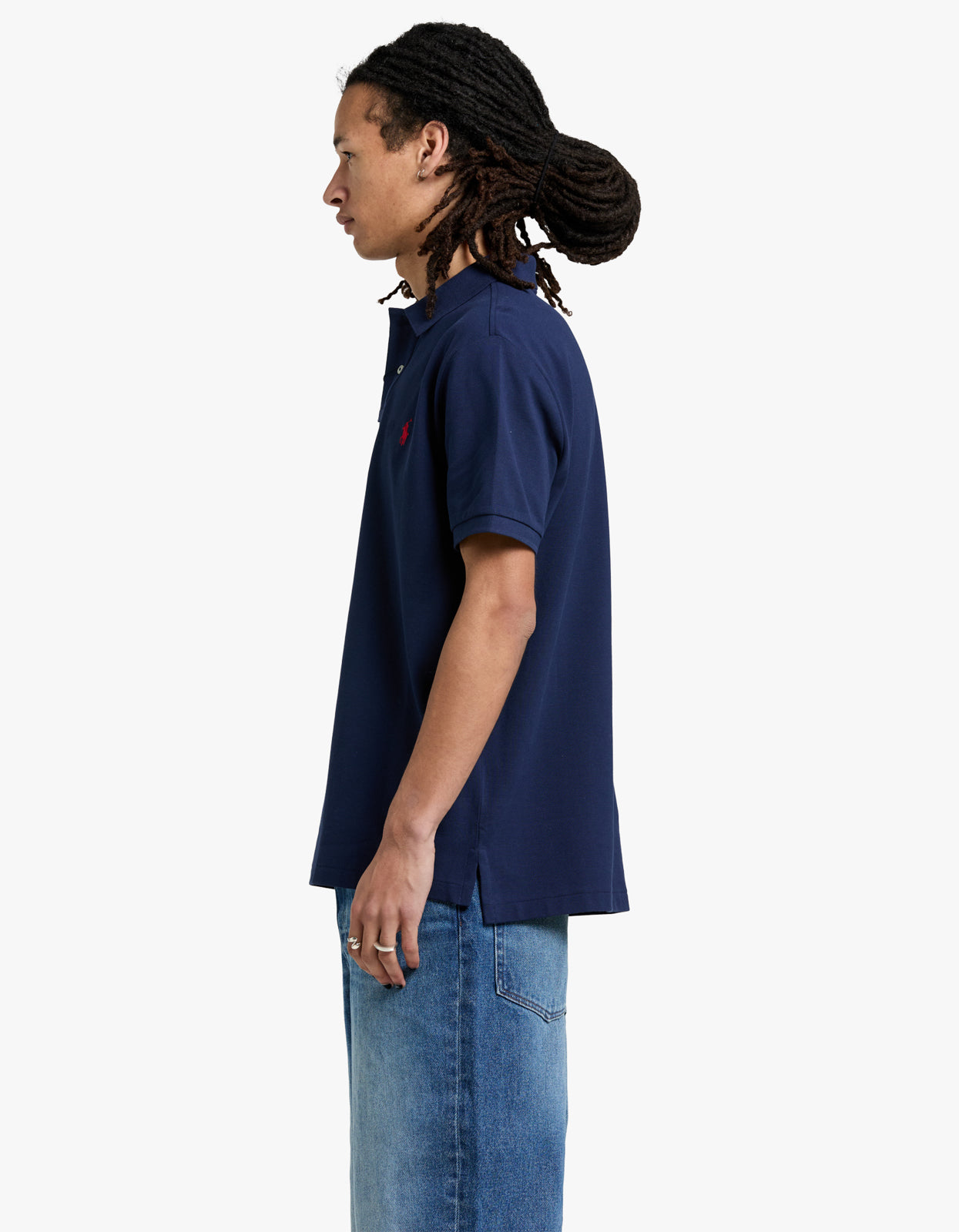 Custom Slim Fit Mesh S/S Polo Shirt - Newport Navy/C3870