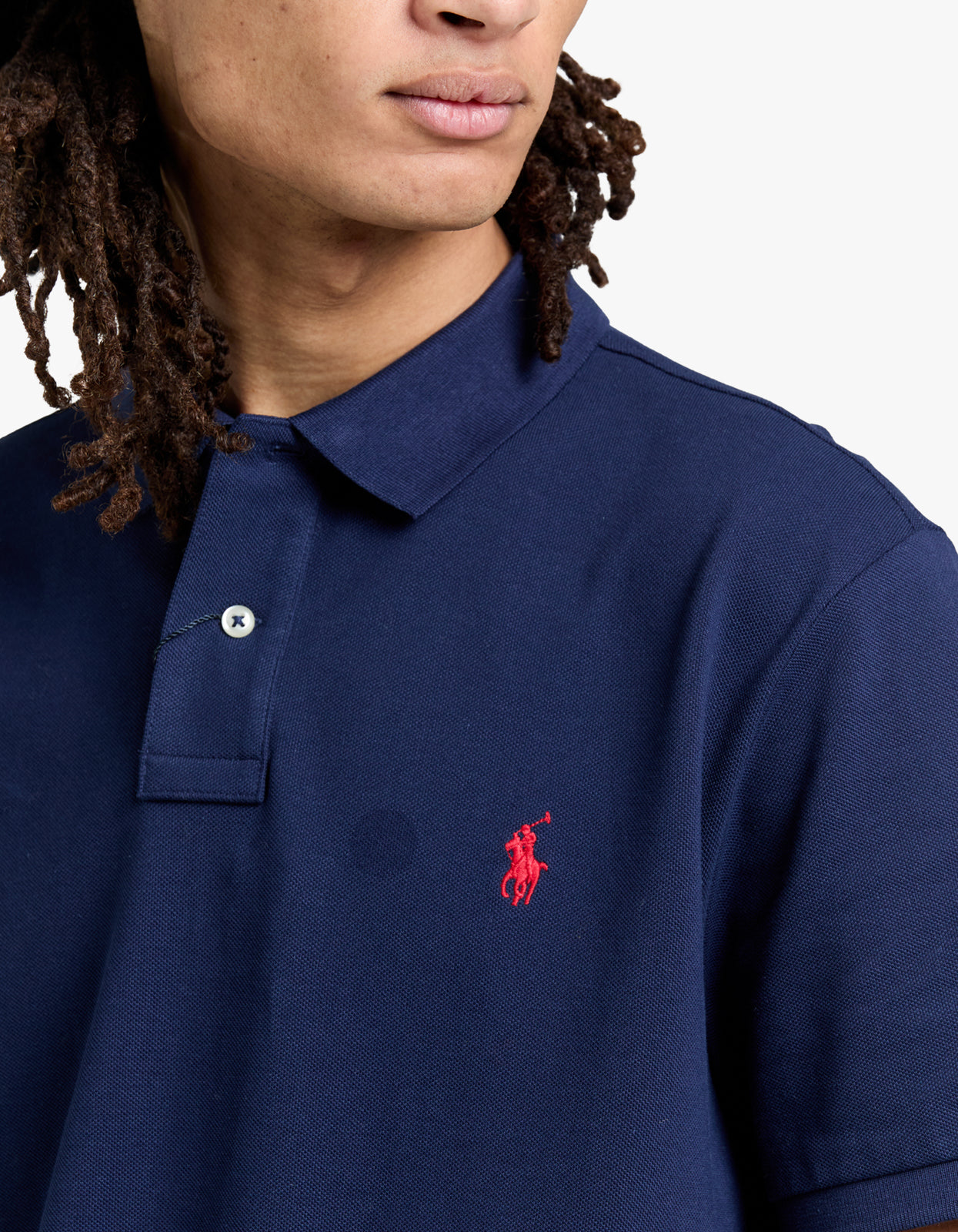 Custom Slim Fit Mesh S/S Polo Shirt - Newport Navy/C3870