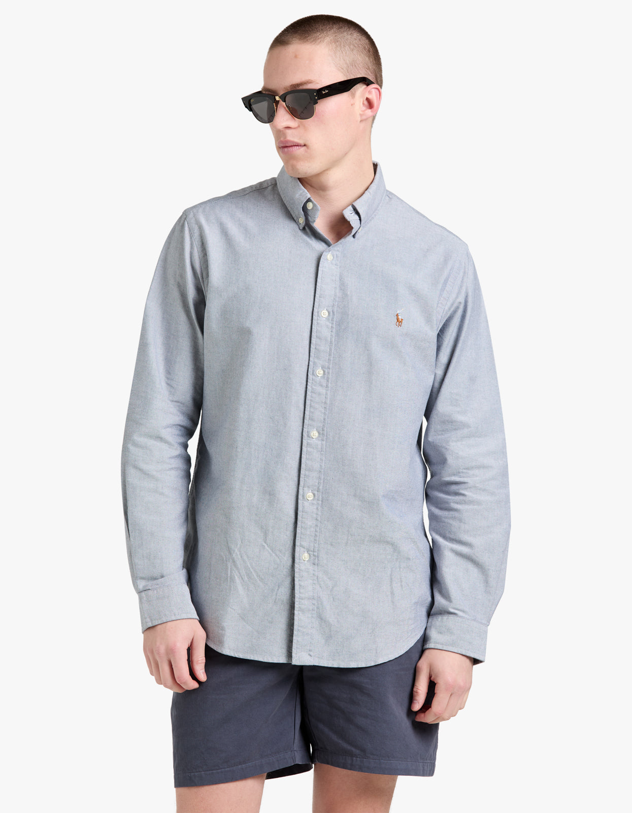 Custom Fit Long Sleeve Sport Shirt - Slate