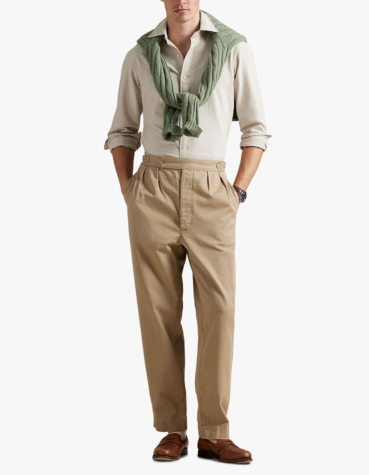 Custom Fit Long Sleeve Sport Shirt - Coastal Beige