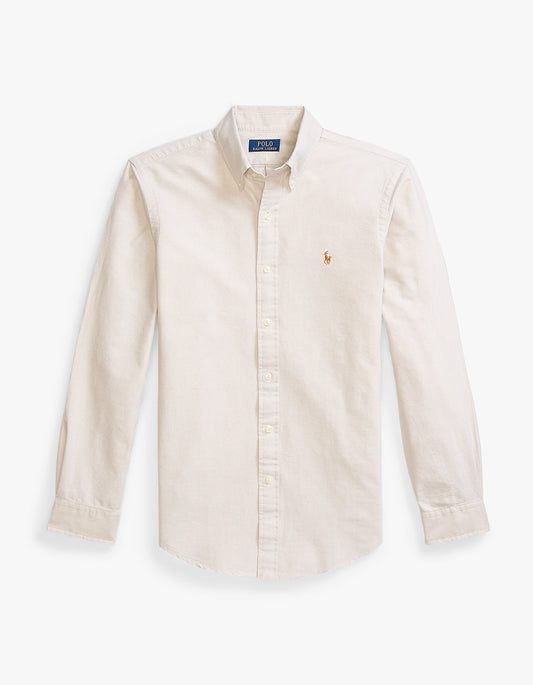 Custom Fit Long Sleeve Sport Shirt - Coastal Beige