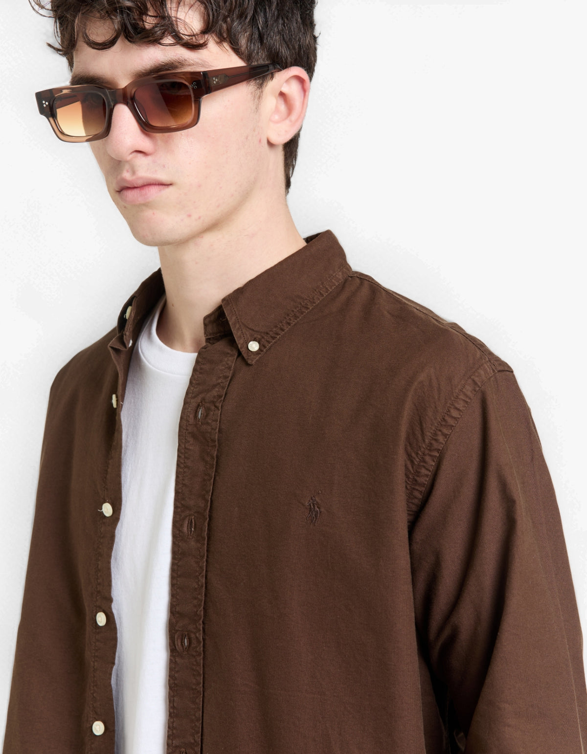 Custom Fit Garment Dyed Oxford Shirt - Nutmeg Brown