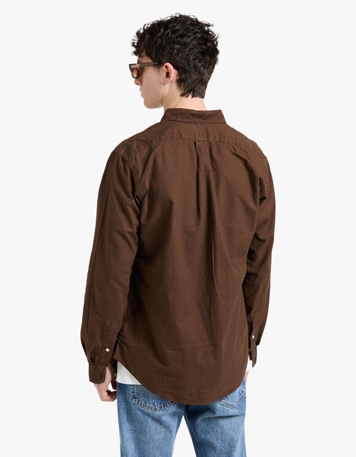 Custom Fit Garment Dyed Oxford Shirt - Nutmeg Brown
