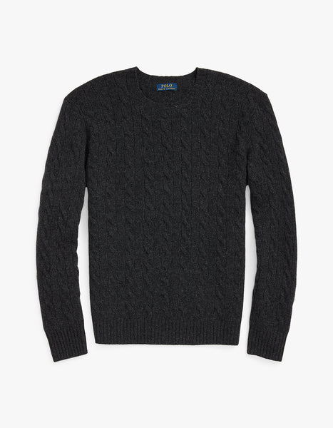 Long Sleeve Cable Knit Sweater Dark Granite Hthr – Superette