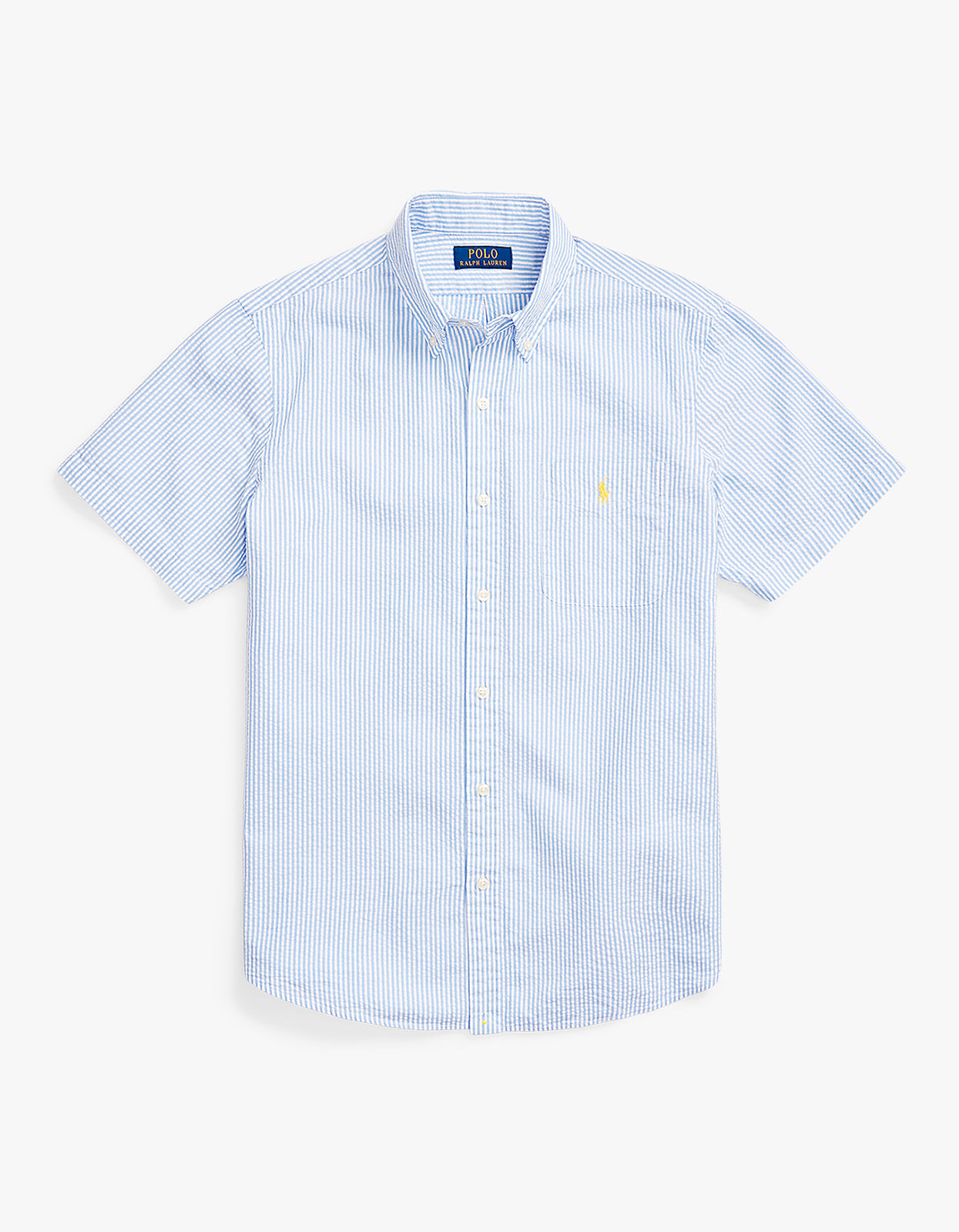 Custom Fit Seersucker Shirt - 2604A Blue/White