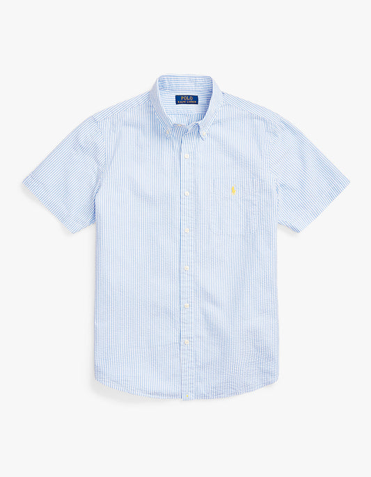 Custom Fit Seersucker Shirt - 2604A Blue/White
