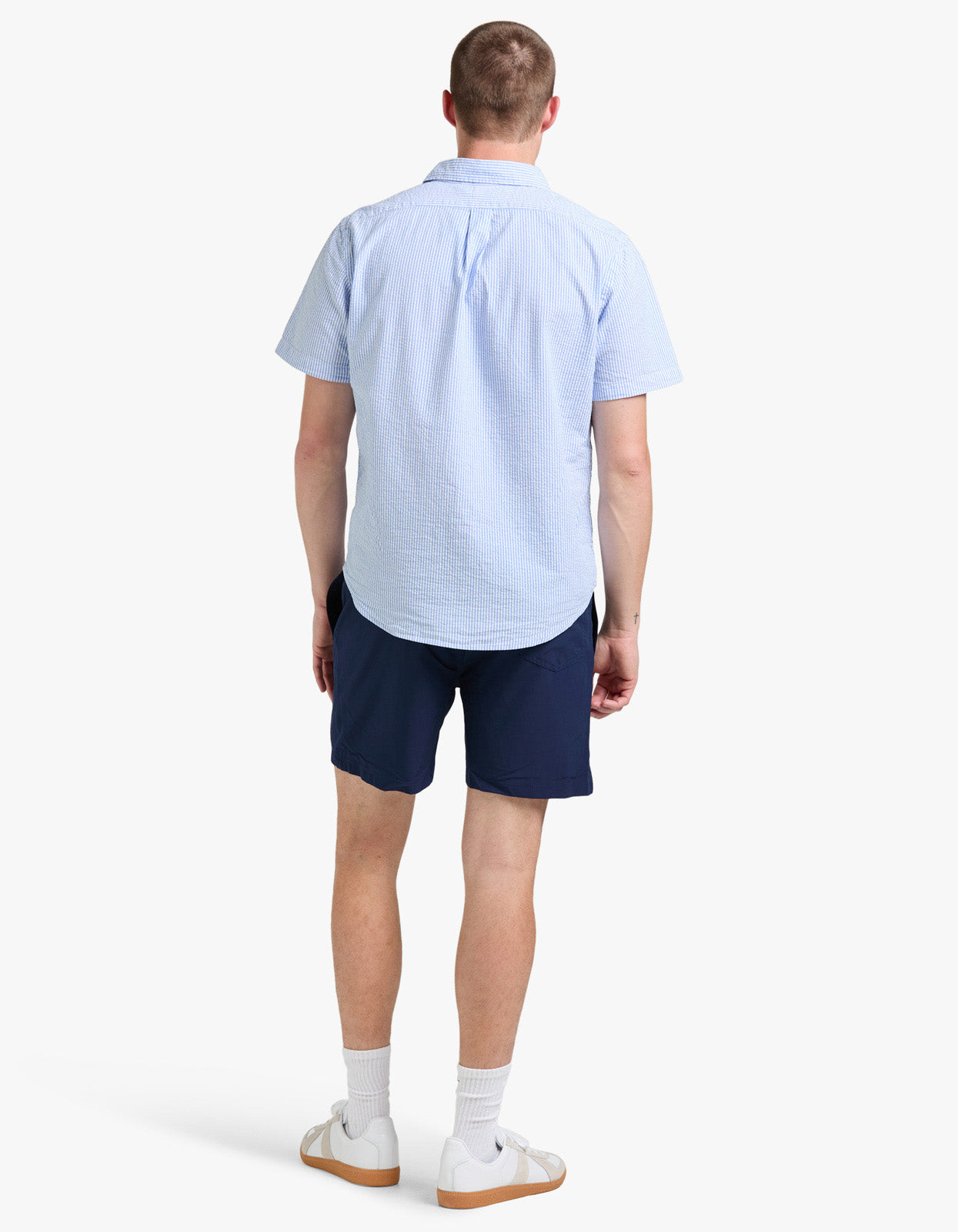 Custom Fit Seersucker Shirt - 2604A Blue/White