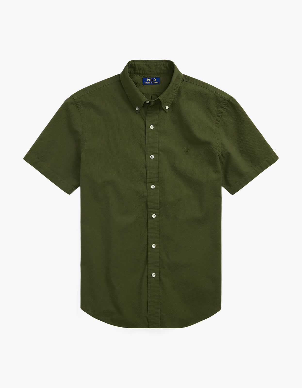 Custom Fit Seersucker Shirt - New Olive