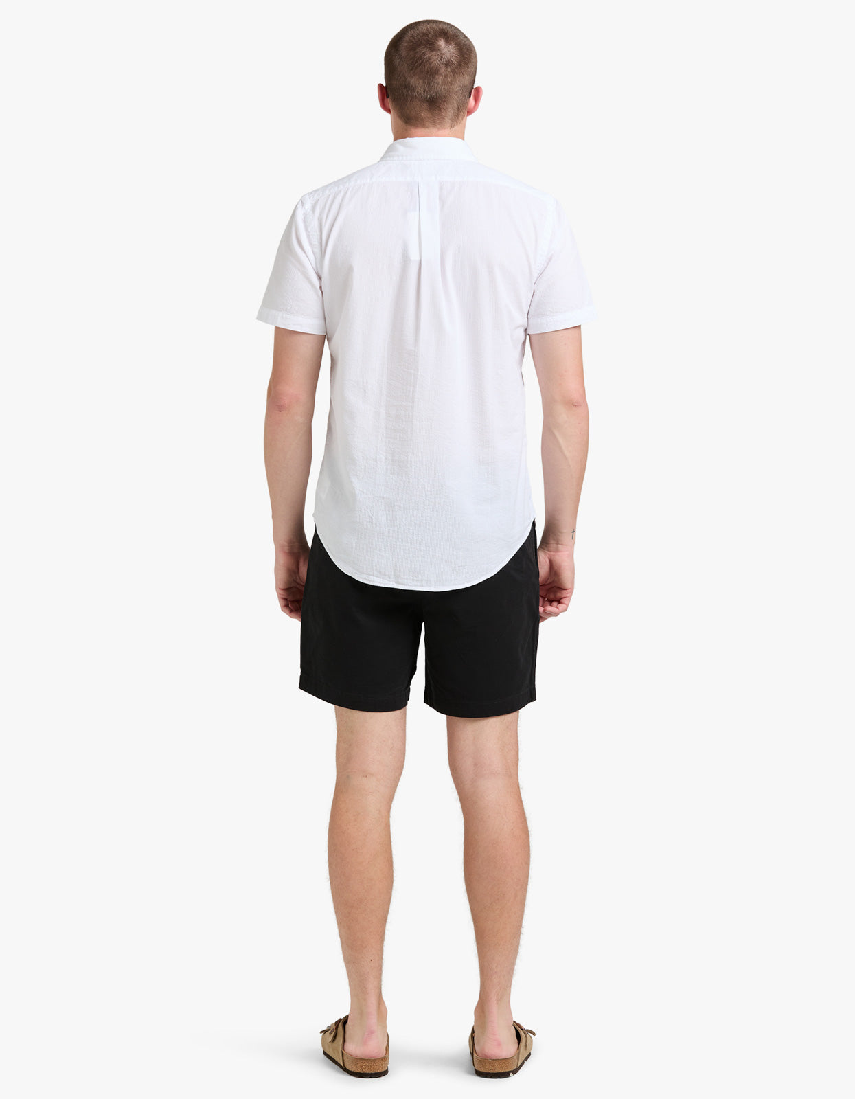 Custom Fit Seersucker Shirt - White