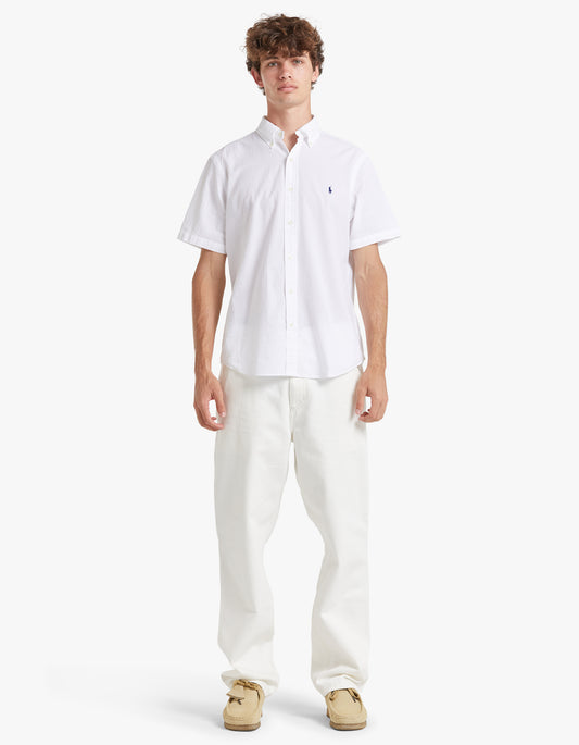 Custom Fit Seersucker Shirt - White