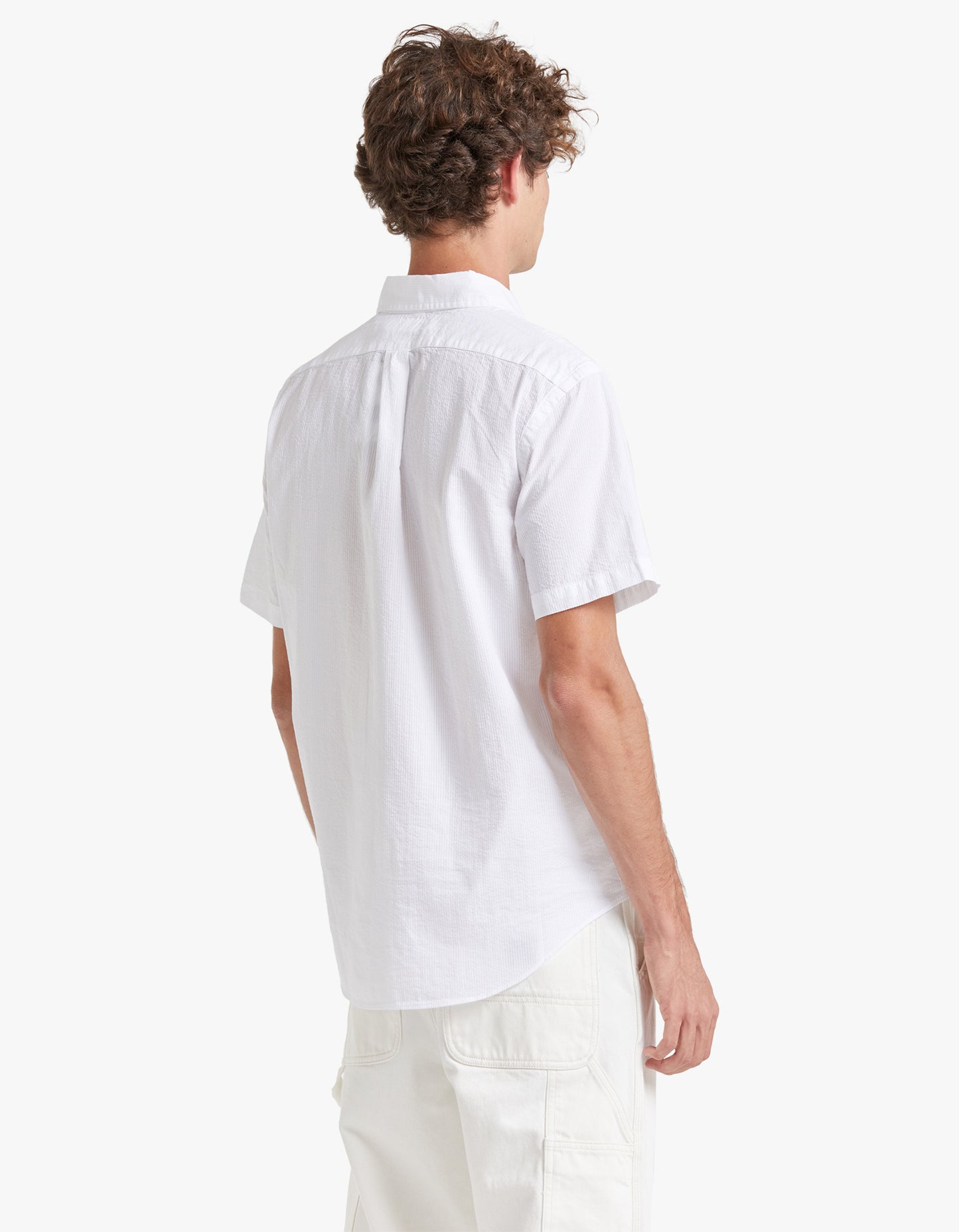 Custom Fit Seersucker Shirt - White