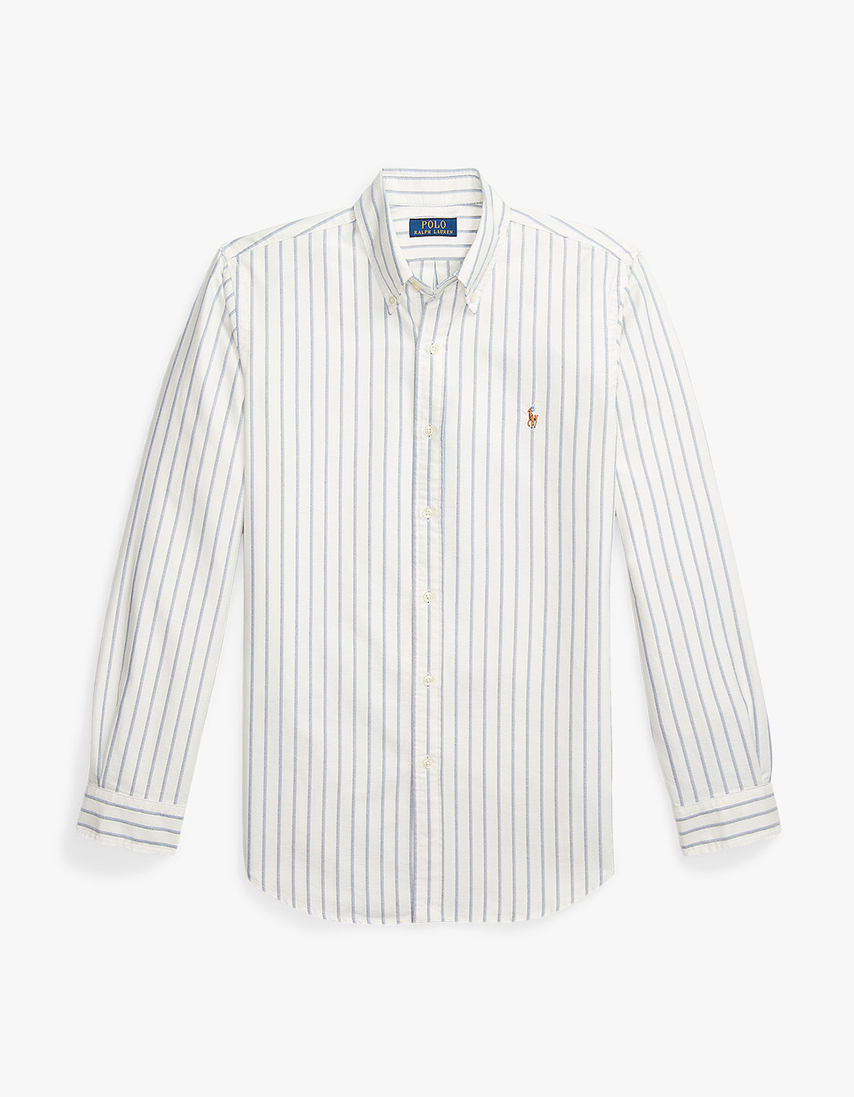 Custom Fit Long Sleeve Sport Shirt - 6832E White Blue Multi